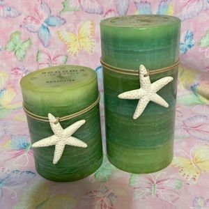 2 Sonoma matching candles 1 large-2 -15-16”x5-7/8” & 1 small 2- 15/16” x 3- 7/8”